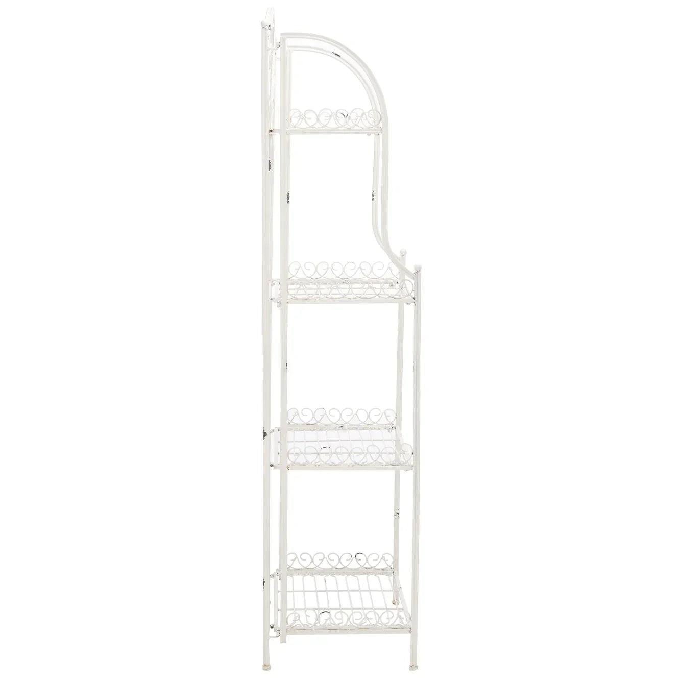 SAFAVIEH Bryn Étagère de boulanger d'extérieur victorienne en fer forgé à 4 niveaux - 63,5 cm l x 38,1 cm P x 160 cm H - 25L x 15P x 63H