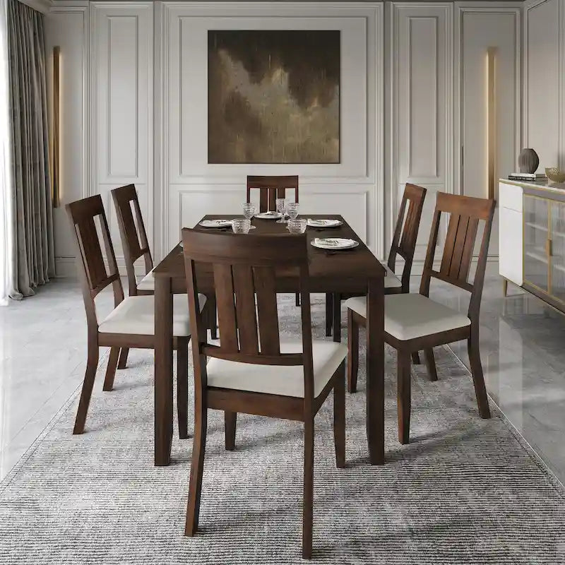 Ensemble de salle à manger classique 7 pièces en bois CraftPorch