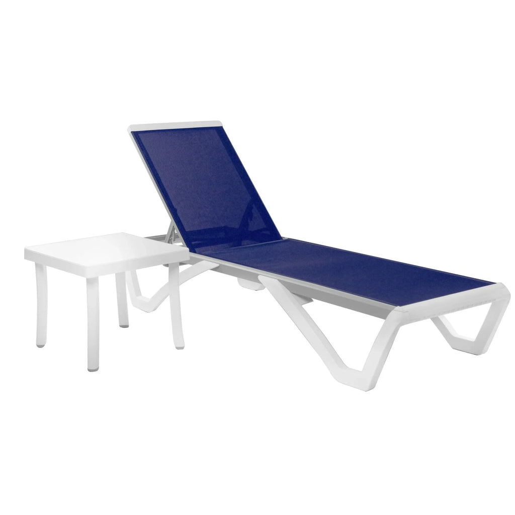 Kozyard Alan Chaise longue de patio inclinable et réglable, entièrement plate, en aluminium et résine de polypropylène