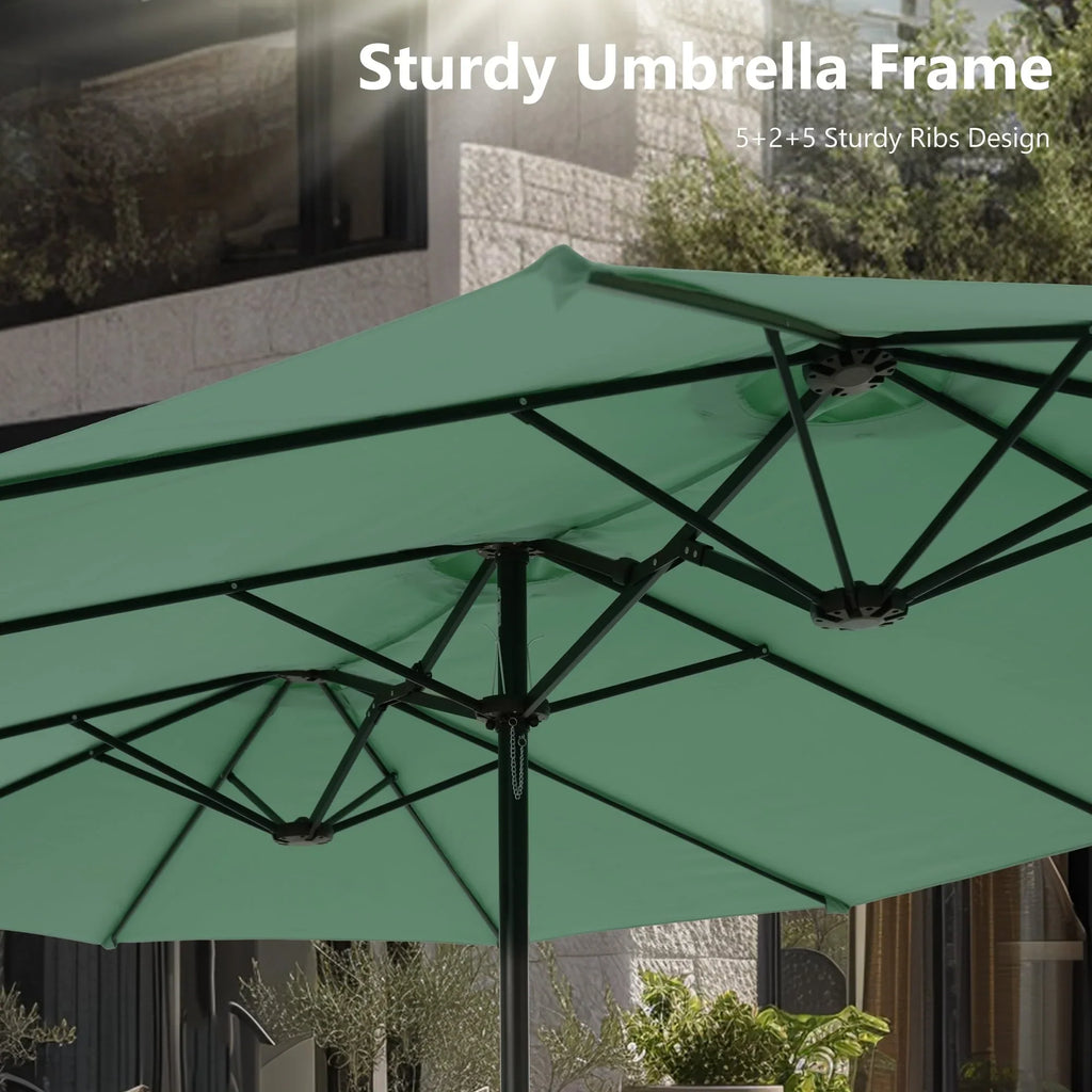MAISON ARTS Grand Parasol Double Face de 4,5 m avec Base Incluse pour Patio