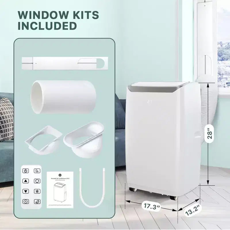 Climatiseur Portable de 14 000 BTU, Refroidit Jusqu'à 70 m², Unité de Climatisation Portable avec Déshumidificateur