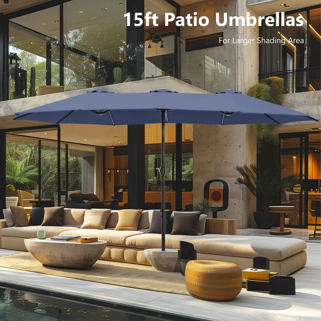 MAISON ARTS Grand Parasol Double Face de 4,5 m avec Base Incluse pour Patio