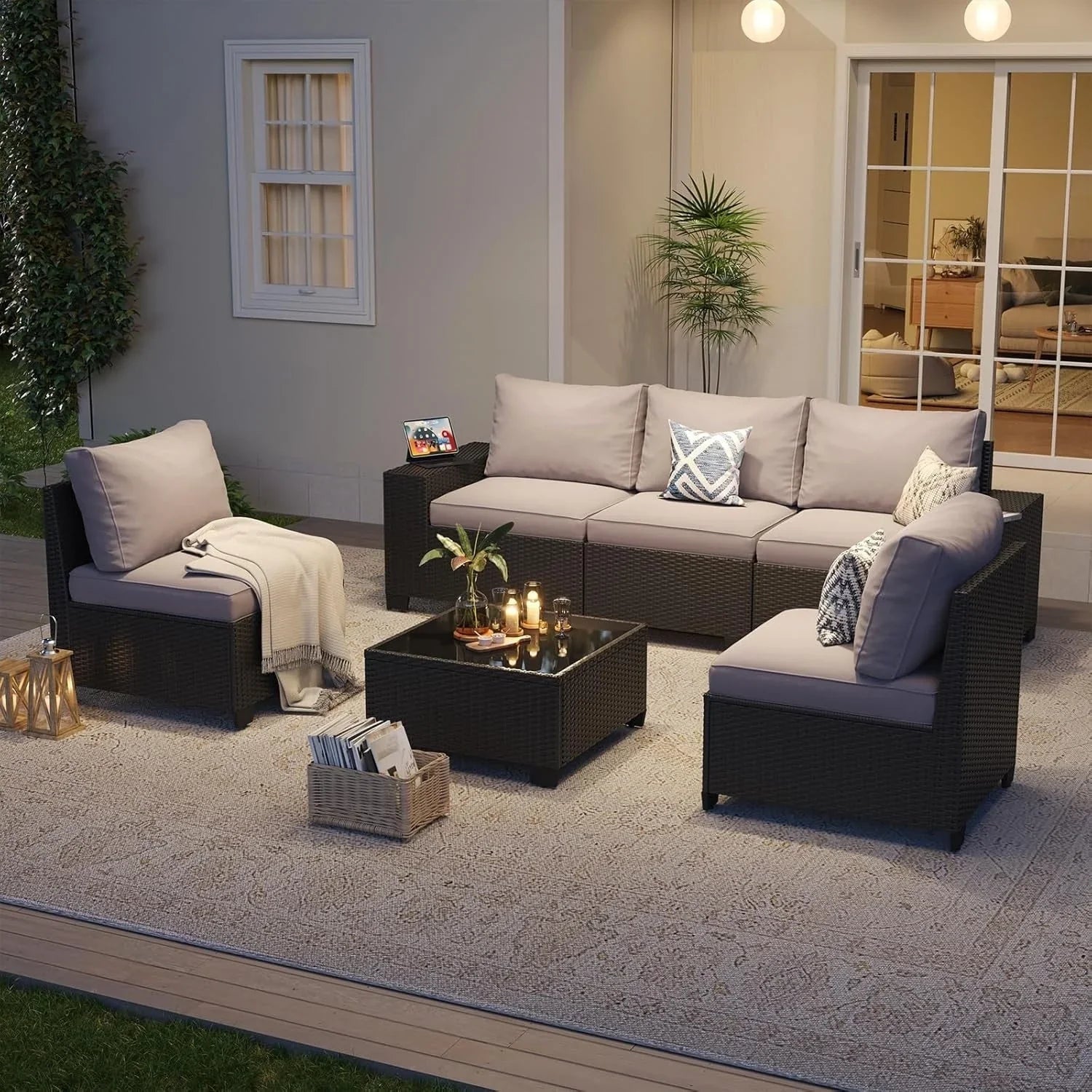 Salons de jardin avec coussins de 10 cm d'épaisseur