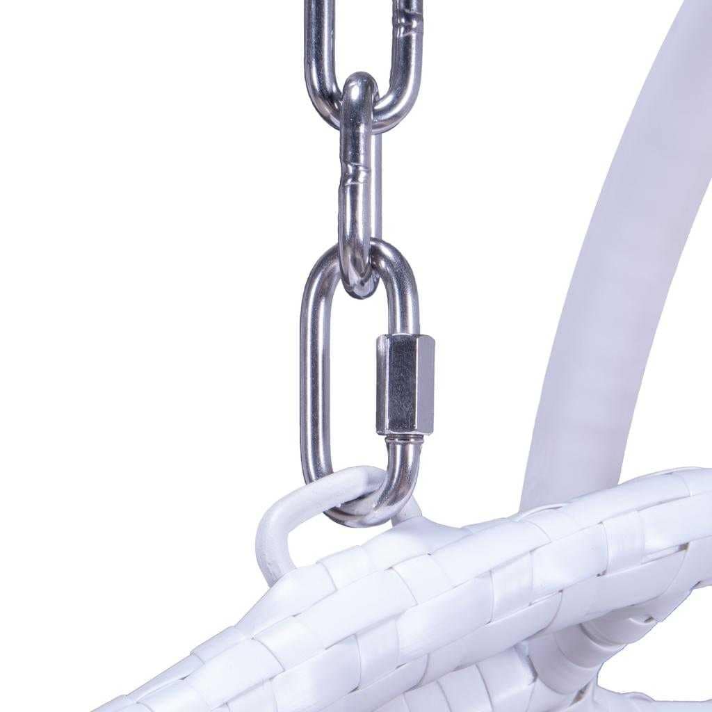 LeisureMod Fauteuil suspendu œuf 2 places avec support - Balançoire / hamac de patio en rotin osier pour extérieur/intérieur avec coussins