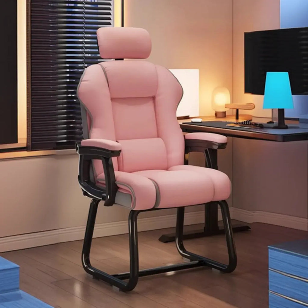 Fauteuil de direction ergonomique en cuir jaune à dossier haut