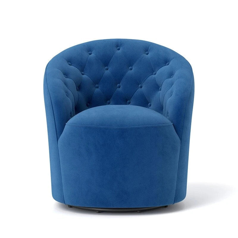 Fauteuil pivotant à 360 degrés en velours moderne SEYNAR avec dossier capitonné (lot de 2)