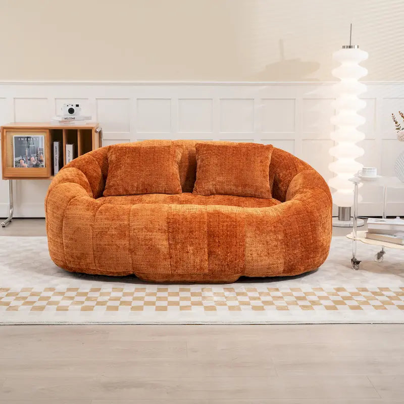 GDFStudio - Canapé paresseux 2 places en chenille Laurel avec mousse haute densité et confort surdimensionné
