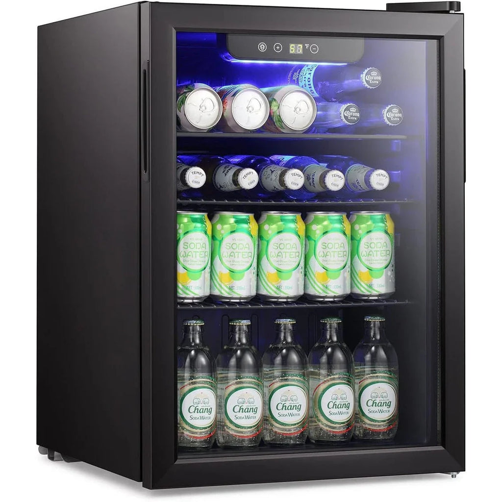 Mini-réfrigérateur - Réfrigérateur à boissons 100 canettes, cave à vin, porte vitrée transparente, petit réfrigérateur à boissons avec écran tactile - 73,6 litres
