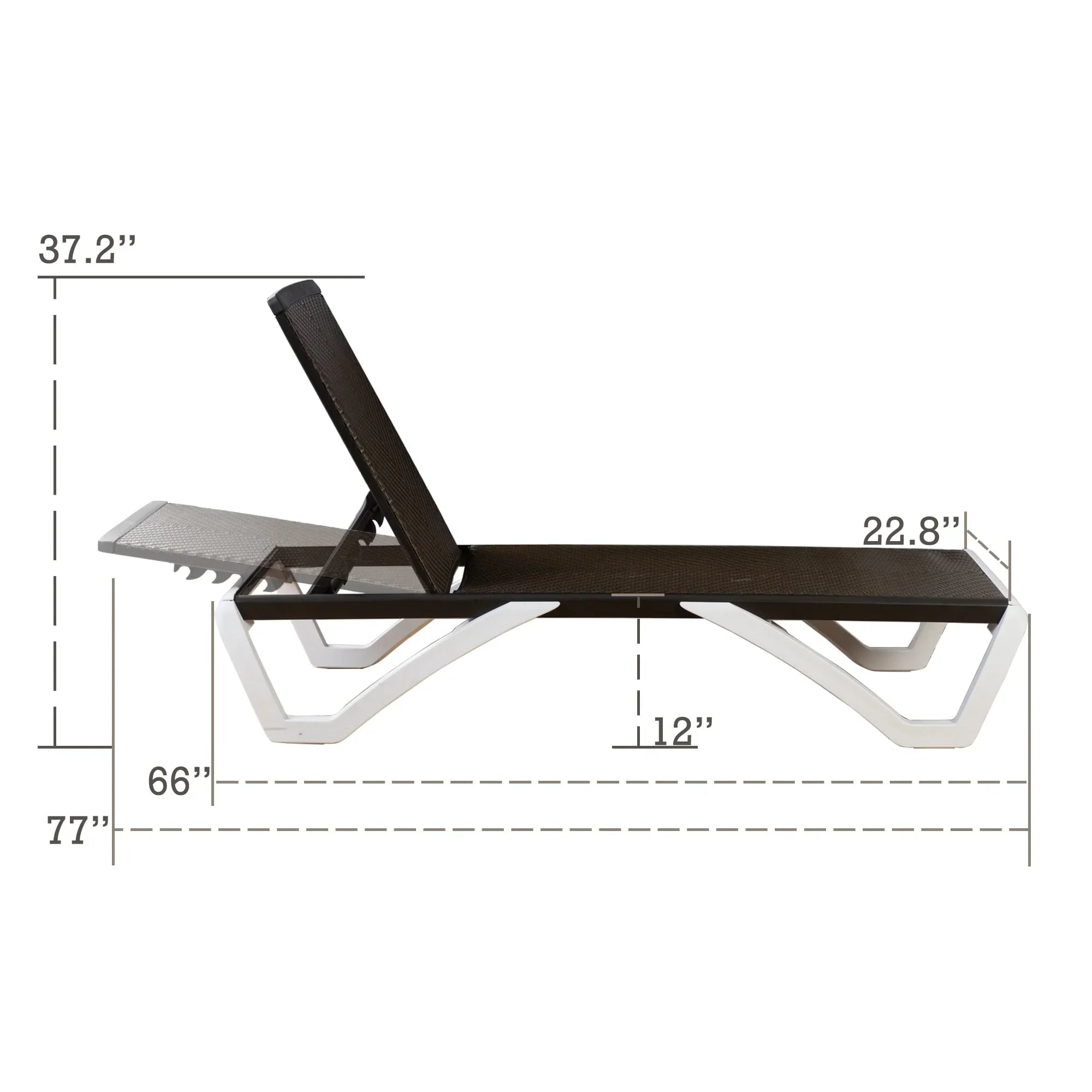 Kozyard Alan Chaise longue de patio inclinable et réglable, entièrement plate, en aluminium et résine de polypropylène