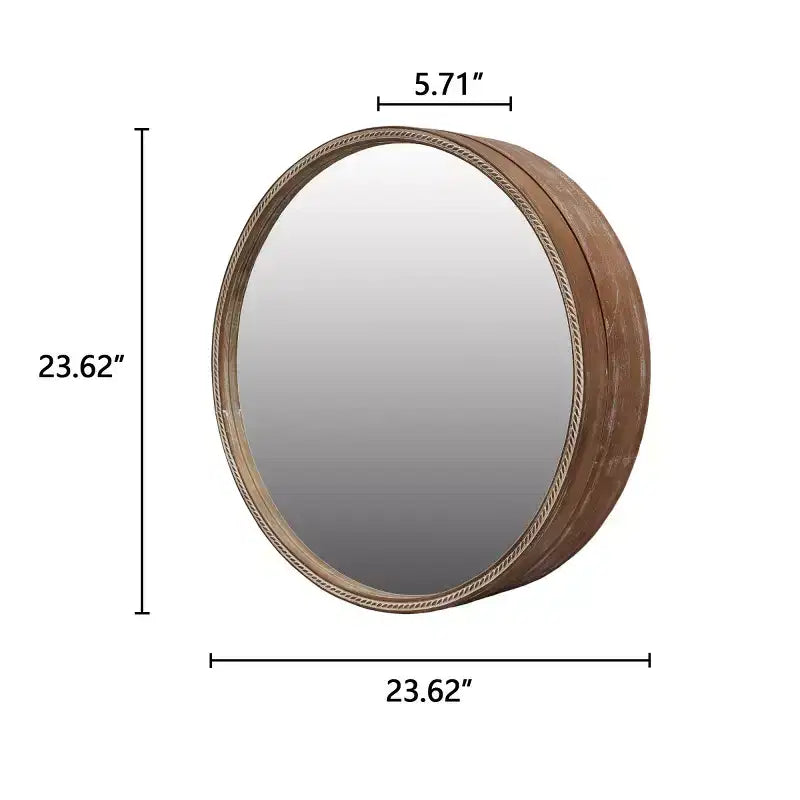 23.6 Miroir mural rond coulissant moderne avec rangement, miroir de courtoisie peu encombrant pour salle de bain, miroir décoratif pour salon