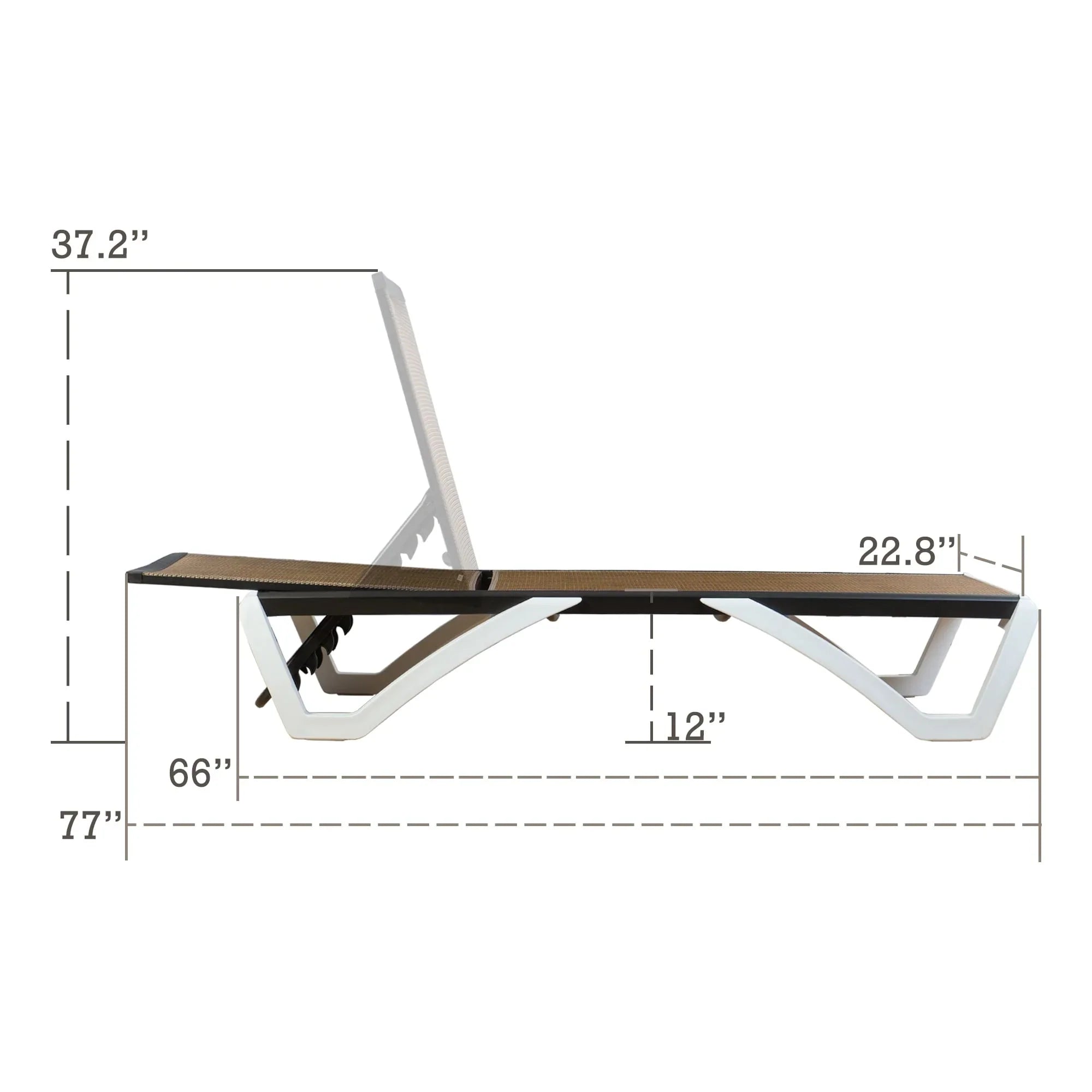 Kozyard Alan Chaise longue de patio inclinable et réglable, entièrement plate, en aluminium et résine de polypropylène