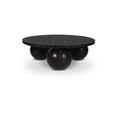 Table basse ronde en marbre avec pieds sphériques, multicolore, 4-6 places