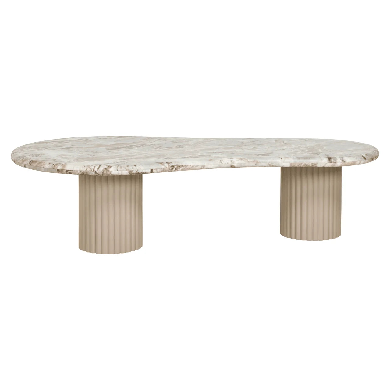 Table basse avec plateau en marbre de forme galet