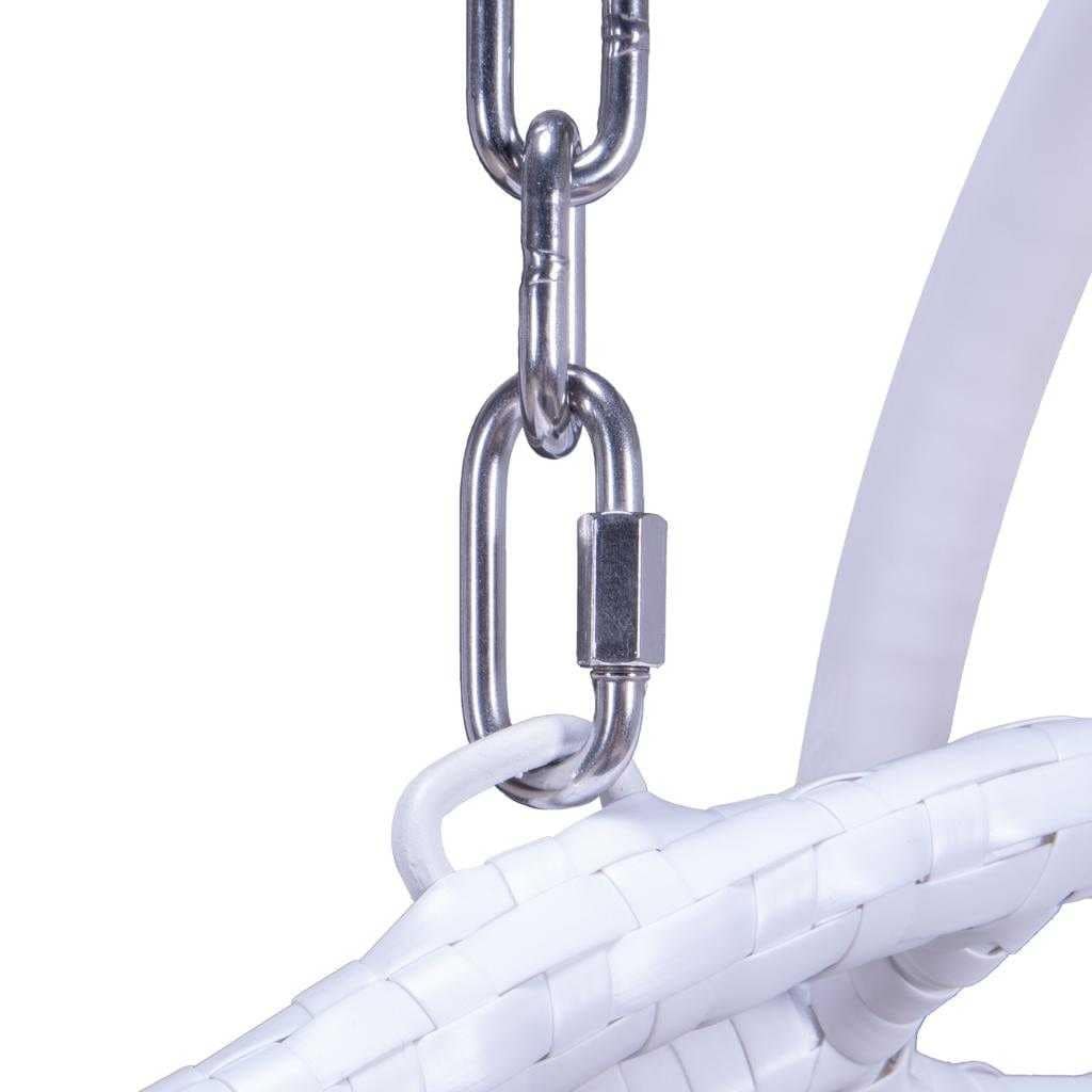 LeisureMod Fauteuil suspendu œuf 2 places avec support - Balançoire / hamac de patio en rotin osier pour extérieur/intérieur avec coussins