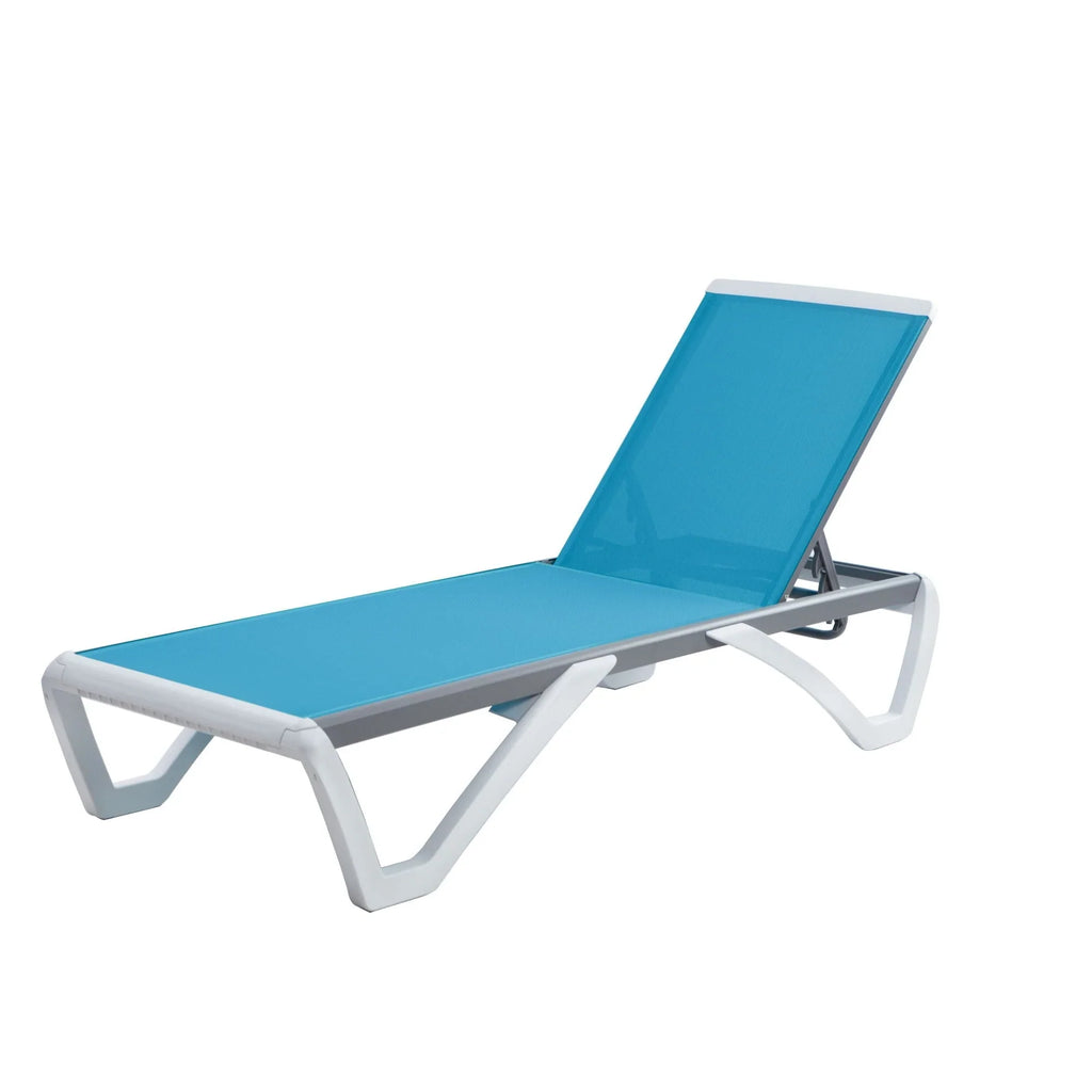 Kozyard Alan Chaise longue de patio inclinable et réglable, entièrement plate, en aluminium et résine de polypropylène