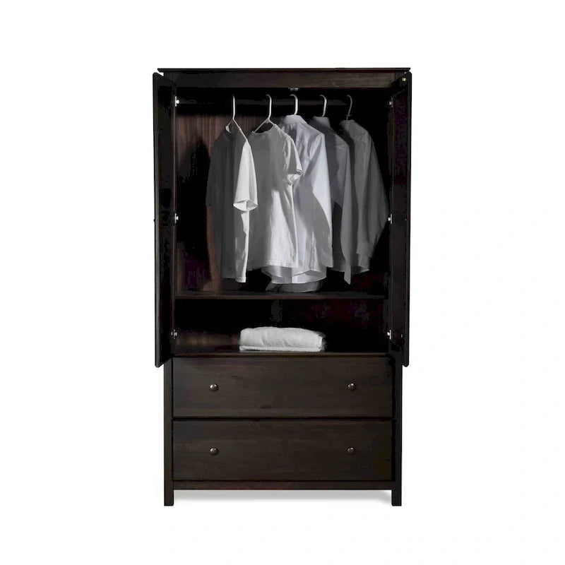 Armoire 2 portes en bois massif - 41x72x22