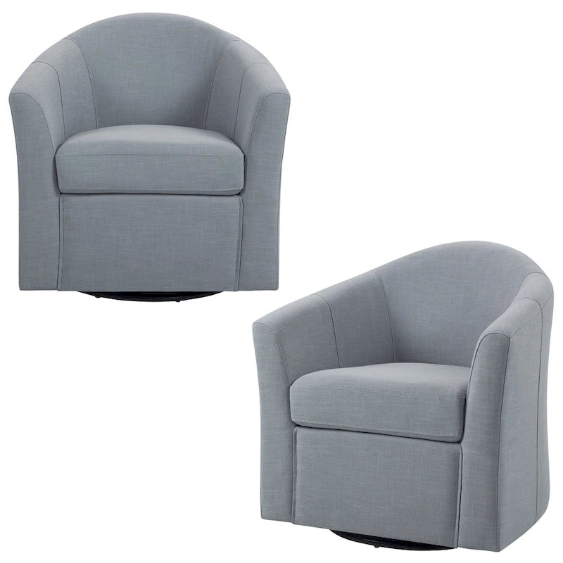 Lot de 2 fauteuils pivotants modernes avec accoudoirs pour salon