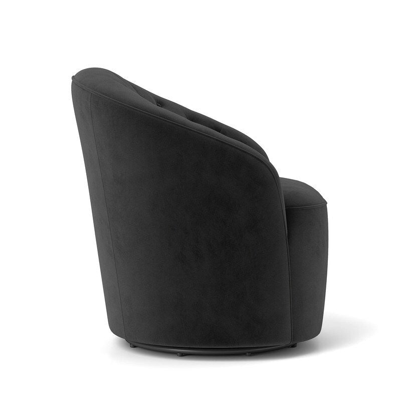 Fauteuil pivotant à 360 degrés en velours moderne SEYNAR avec dossier capitonné (lot de 2)