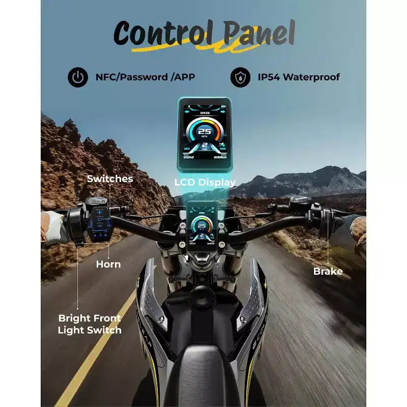 ECOLEAP Moto électrique tout-terrain 3500 W pour adolescents et adultes, 60 km/h, batterie 48 V 21 Ah, autonomie jusqu'à 88 km, 180 kg, 13 ans et plus