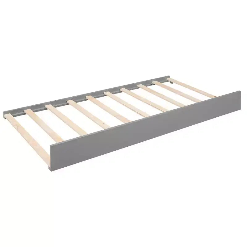 Lit de repos double XL Whisen en bois avec 2 lits gigognes, 3 compartiments de rangement, 1 lampe gratuite et port de chargement USB