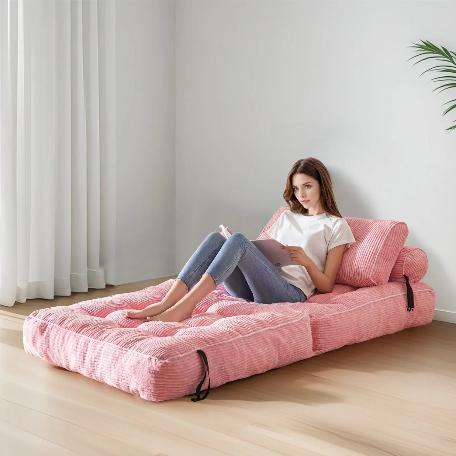 8 Canapé-lit pliant en velours côtelé, une place