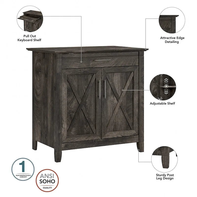 Secrétaire Key West avec meuble de rangement Bush Furniture