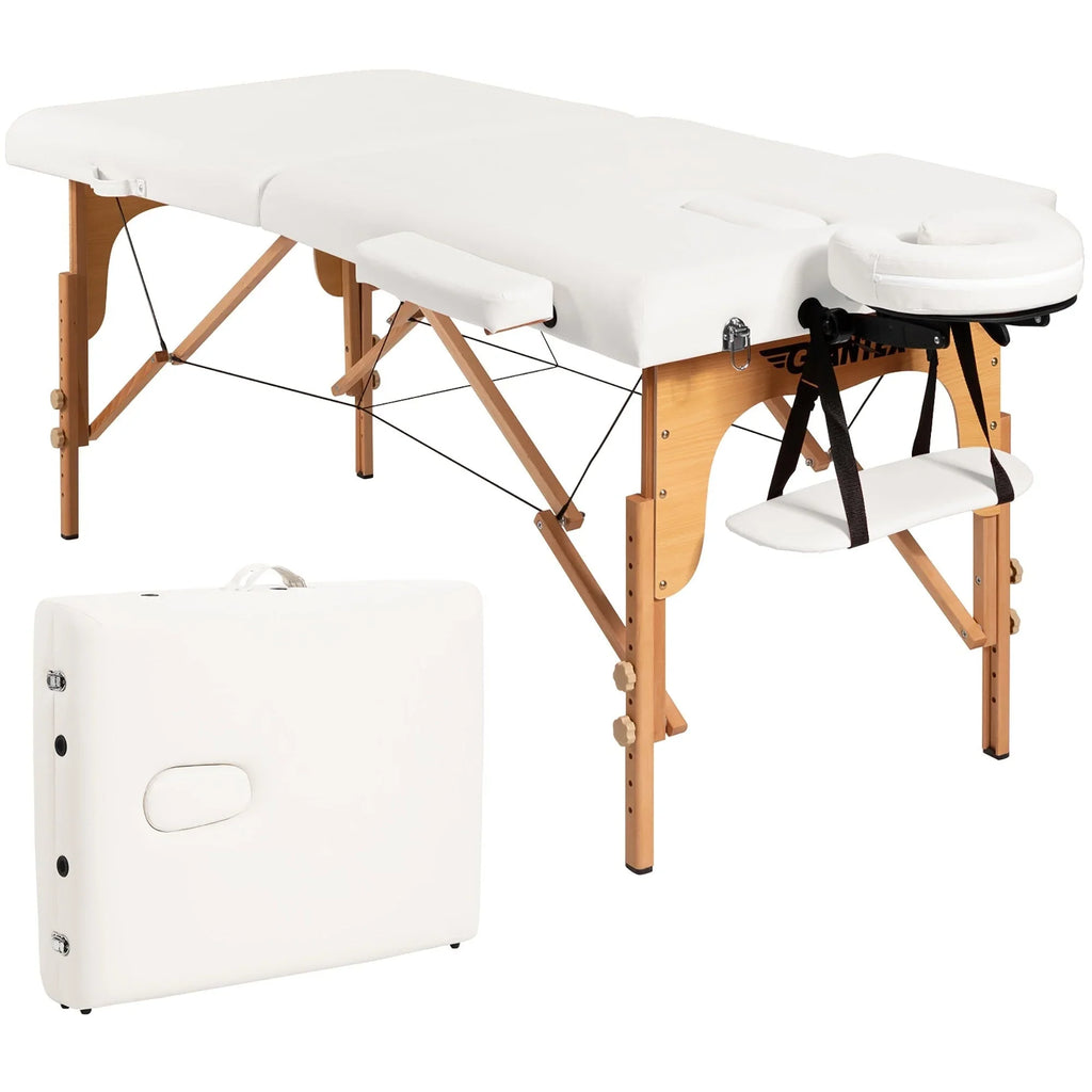 Table de Massage Portable 84L Réglable pour Soins du Visage, Tatouage, avec Housse de Transport