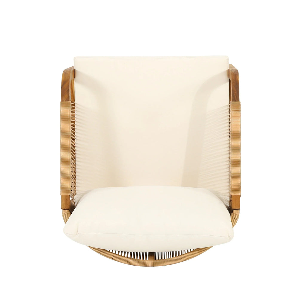 Ensemble de fauteuils de club en bois d'acacia et osier Jabe Outdoor de Christopher Knight Home