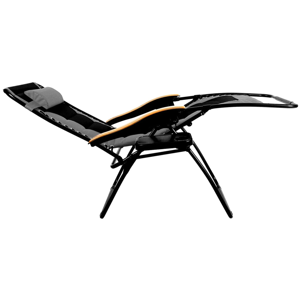 Fauteuil de relaxation zéro gravité XL surdimensionné rembourré avec accoudoirs plus larges et porte-gobelet réglable - N/A