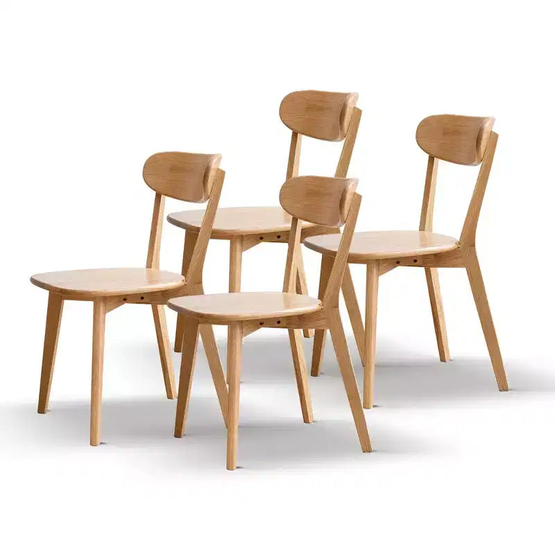 MAYEERTY Lot de 4 chaises de salle à manger en bois massif, chaises en bois naturel pour cuisine, salle à manger, salon