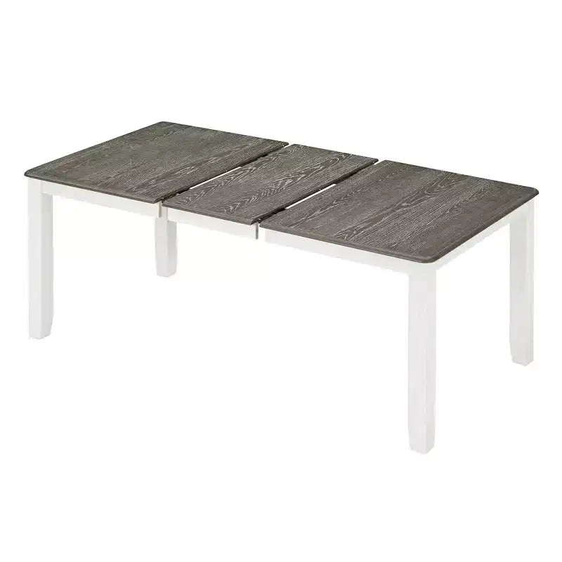 Ensemble de salle à manger extensible de style ferme pour 6 personnes, table rectangulaire et 6 chaises rembourrées