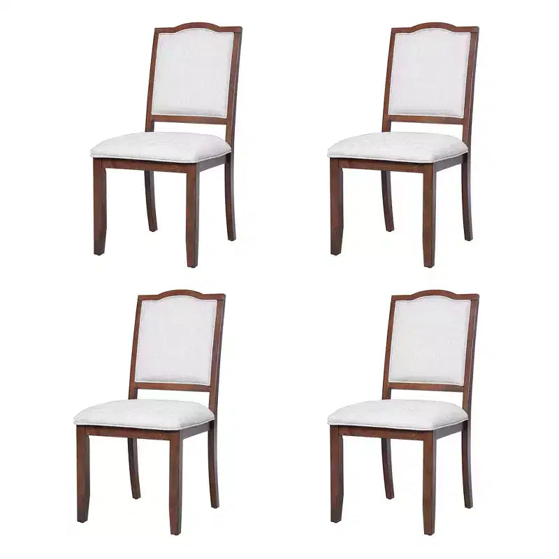 Lot de 4 chaises de salle à manger de style ferme avec dossier haut et assise rembourrée