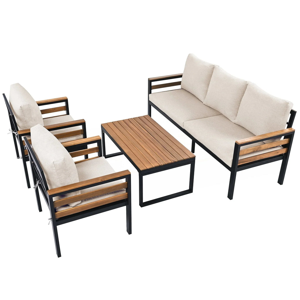Ensemble de canapé de jardin 4 pièces