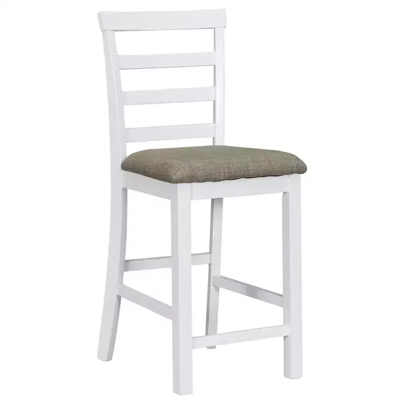 Ensemble de salle à manger 5 pièces de hauteur comptoir pour 4, table rectangulaire en bois avec étagères de rangement et compartiment à vin/barre