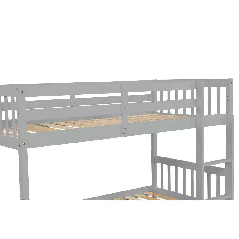 Lit superposé moderne en bois, double sur double avec lit gigogne, convertible en 2 lits