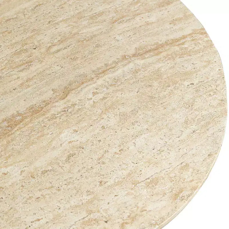 Table basse ronde Lunexa de LeisureMod, table d'appoint à piédestal en pierre de fibre pour utilisation intérieure ou extérieure, design sculpté avec patins antidérapants