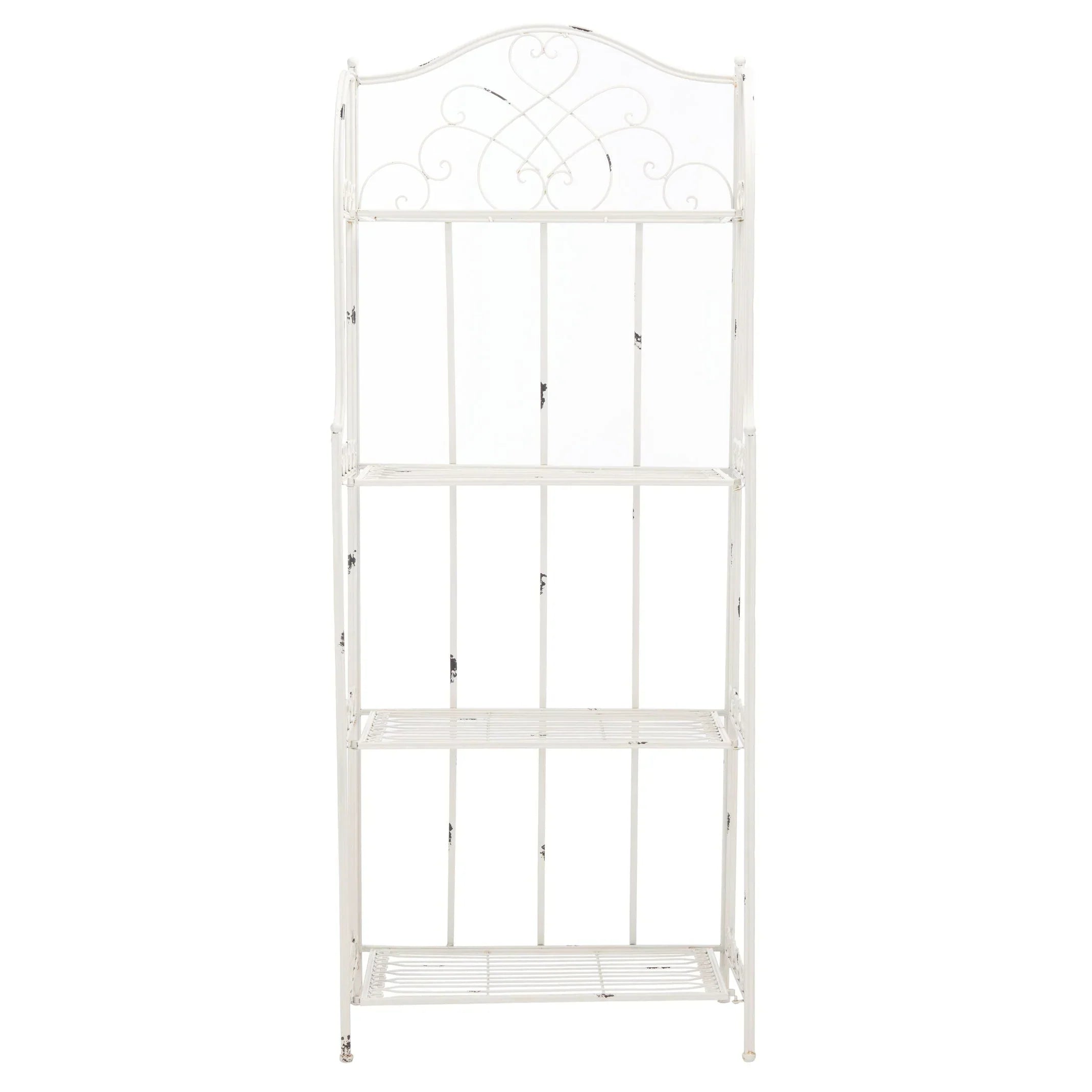 SAFAVIEH Bryn Étagère de boulanger d'extérieur victorienne en fer forgé à 4 niveaux - 63,5 cm l x 38,1 cm P x 160 cm H - 25L x 15P x 63H