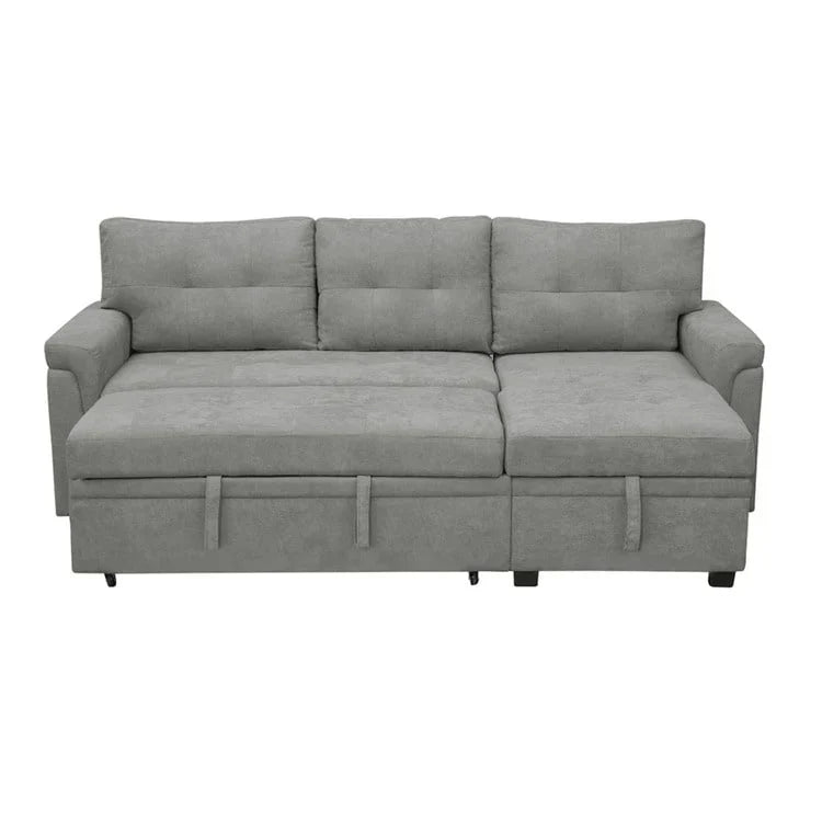 Canapé d'angle réversible convertible avec lit gigogne, méridienne de rangement et pieds durables