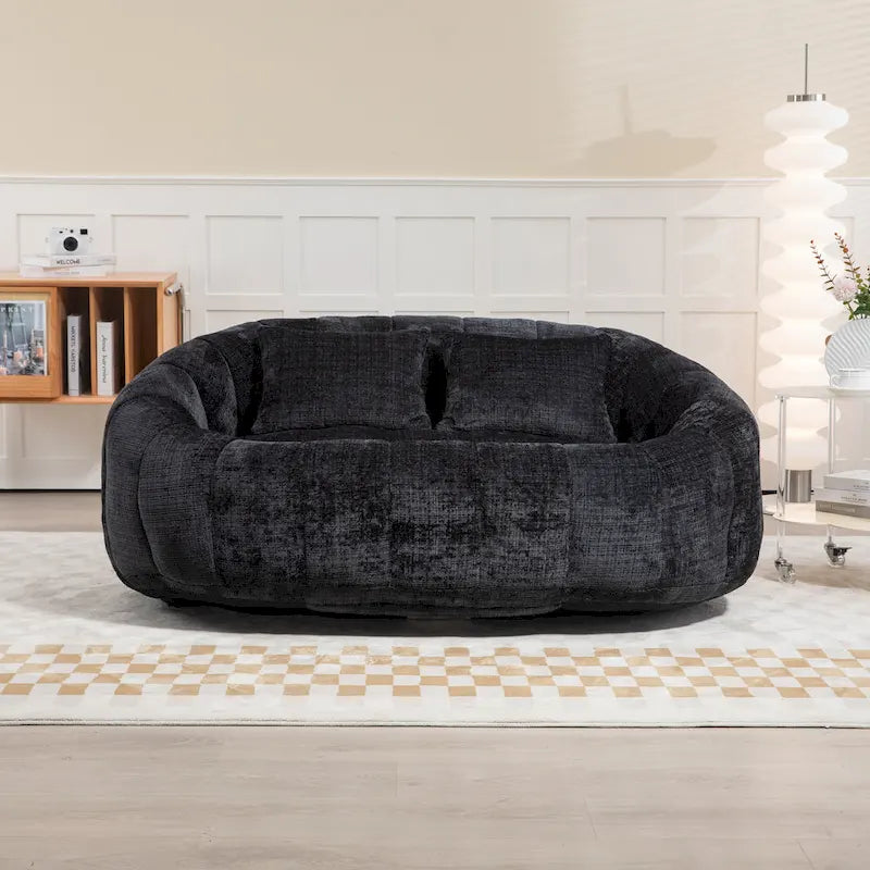 GDFStudio - Canapé paresseux 2 places en chenille Laurel avec mousse haute densité et confort surdimensionné