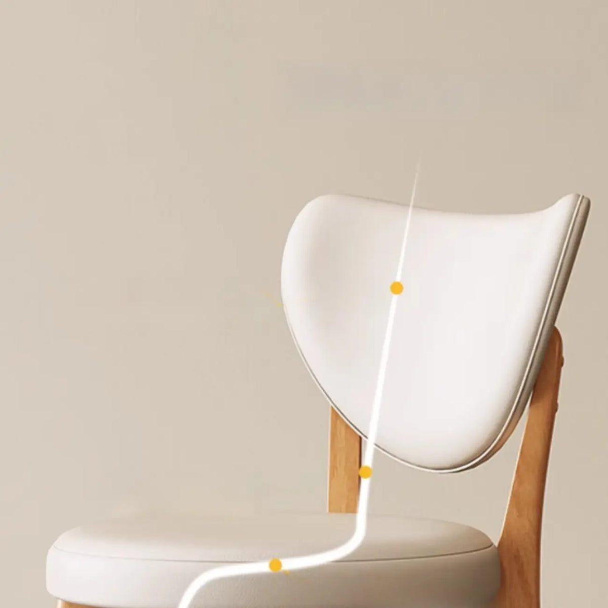Chaise de salle à manger sans accoudoirs moderne en similicuir à dossier haut
