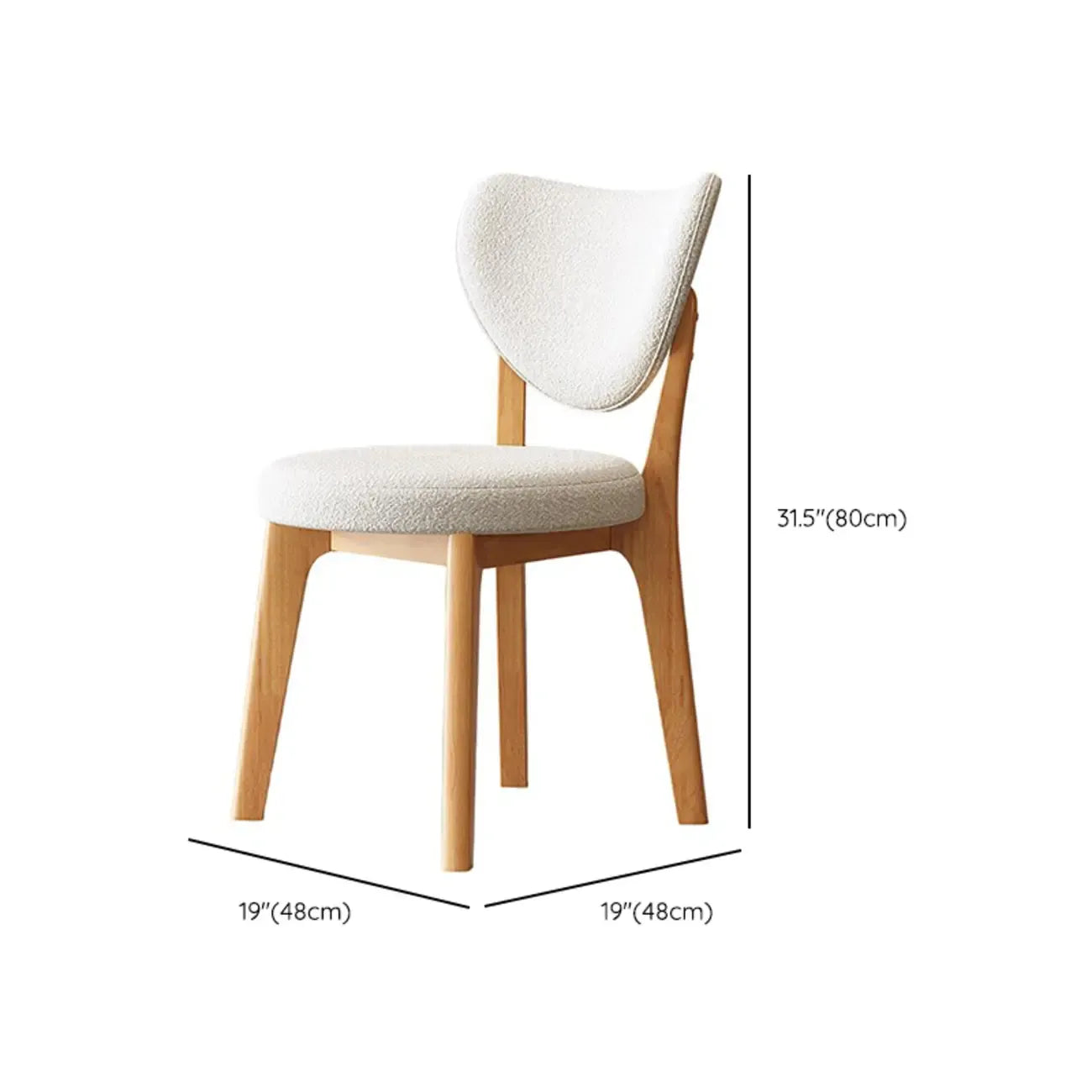 Chaise de salle à manger sans accoudoirs moderne en similicuir à dossier haut