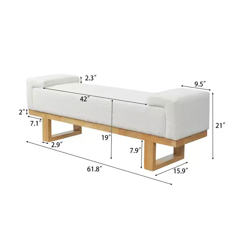 Banc rembourré Paulina moderne en bois d'hévéa et tissu bouclé Christopher Knight Home