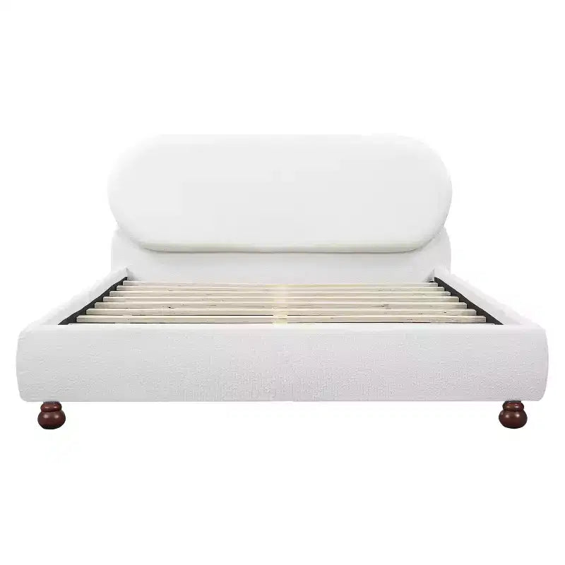 Lit rembourré en bouclette moderne en bois d'hévéa Matteo Christopher Knight Home