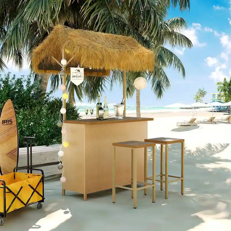 Ensemble de bar de patio style hawaïen