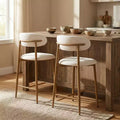 Tabouret de bar hauteur comptoir avec siège rembourré et pieds en métal, chaise d'îlot de cuisine moderne de 66,8 cm