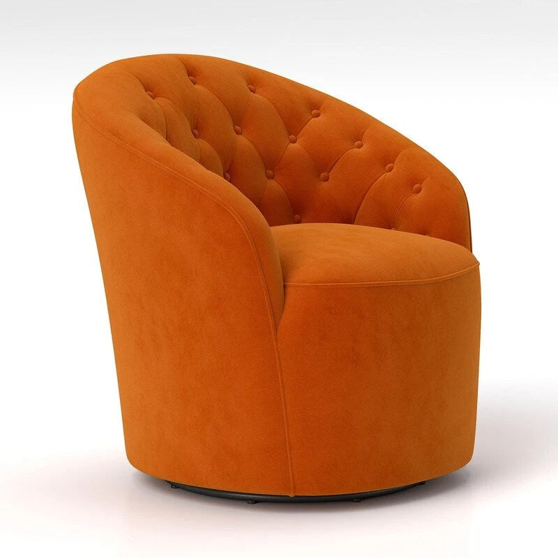 Fauteuil pivotant à 360 degrés en velours moderne SEYNAR avec dossier capitonné (lot de 2)
