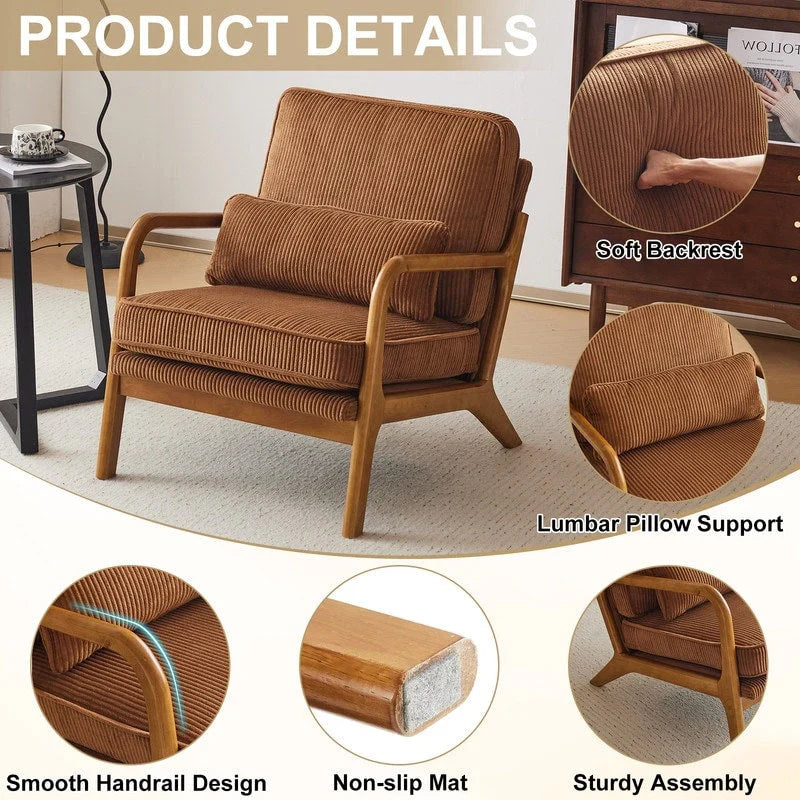 Fauteuil d'appoint rembourré Mid-Century Modern