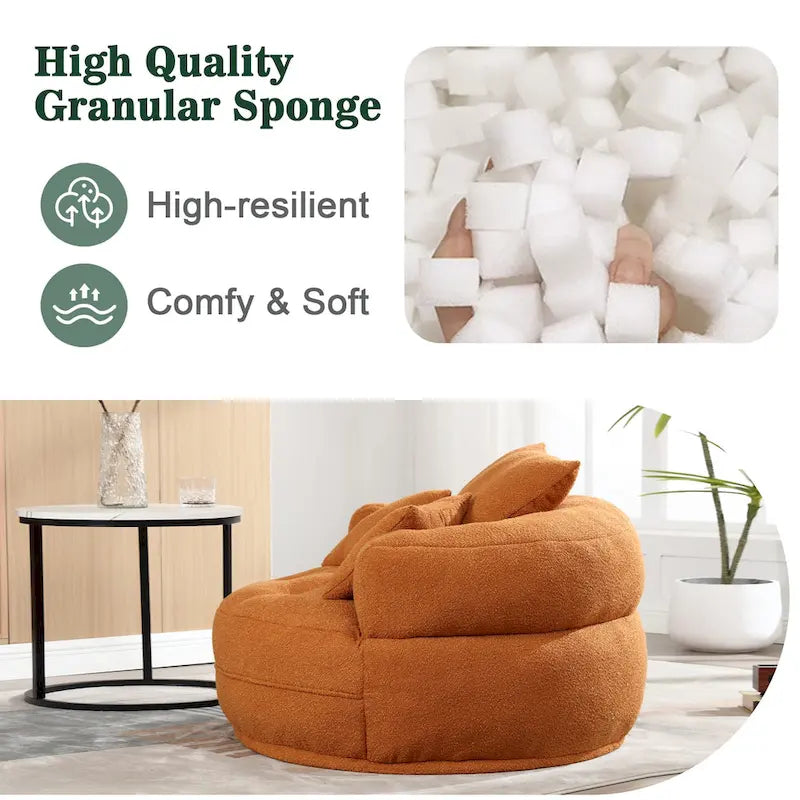 Fauteuil paresseux rond – Blanc/Bleu/Gris/Jaune/Orange/Rouge rosé/Bleu marine/Vert, Siège simple et double