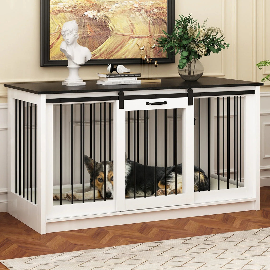 Résidence pour animaux de compagnie avec renfort en tube de fer Cage pour chien élégante et robuste