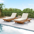 Christopher Knight Home - Ensemble de 2 chaises longues Michael en acacia pour l'extérieur